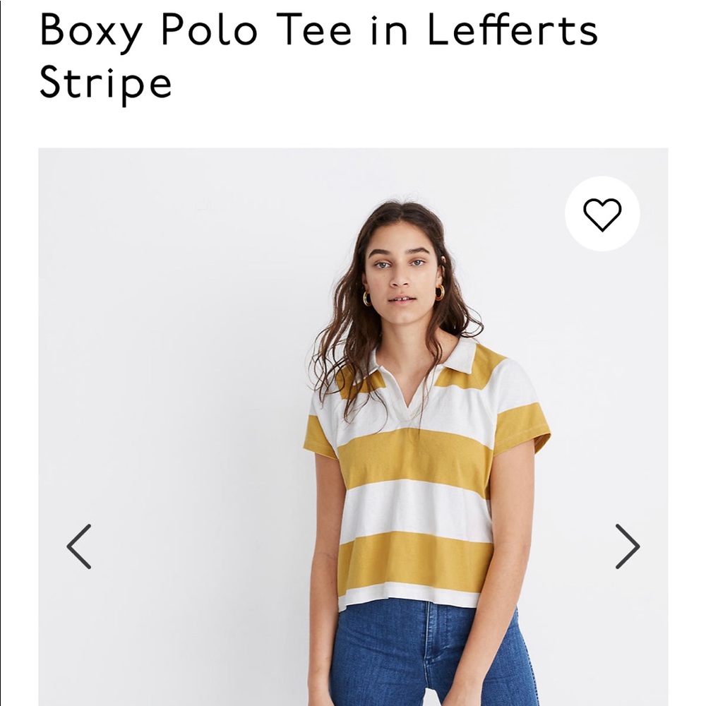Madewell NWT Boxy Polo Tee in Lefferts Stripe
